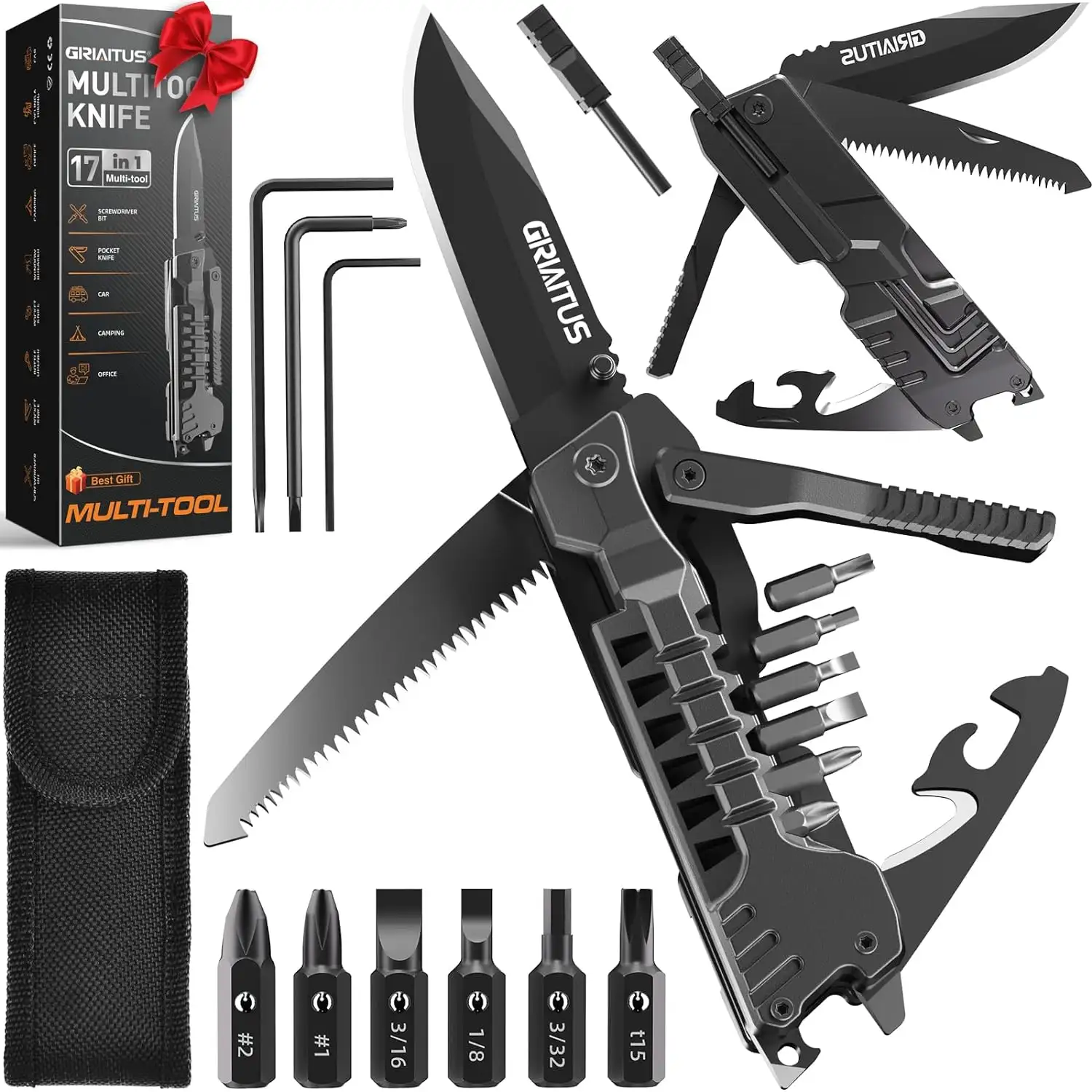 GIRIAITUS Multitool Knife 17 in 1Fire Starting Sticks - 1